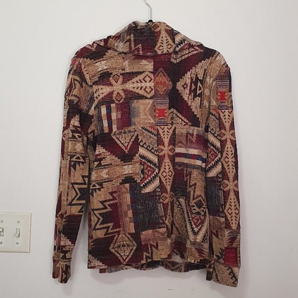 Ralph Lauren Aztec Print Cowl Neck Cotton Jacket - Picture 9 of 9